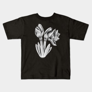 Black and white Amaryllis Kids T-Shirt